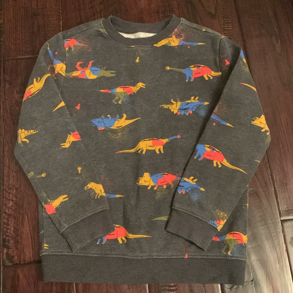 Cat and jack dinosaur sweatshirt small 6/7 cotton￼
